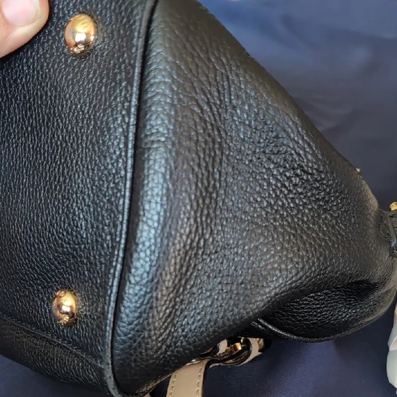 Michael Kors Black and Tan Leather Satchel - Picture 13 of 16